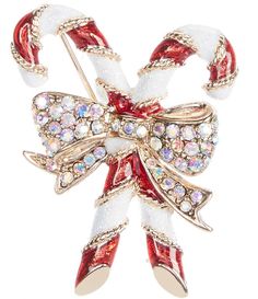 From Merry & Bright&#x2C; this pin features:PinMetal/epoxyJoint & catch closureApprox. 1.5" WImported. Bright Crystal, Crystal Christmas, Christmas Bow, Jewelry Pins, Christmas Bows, Rhinestone Jewelry, Dillard's, Merry And Bright, Candy Cane