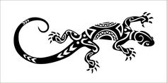 an ornate lizard tattoo design on a white background