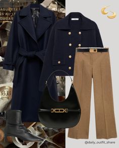 The perfect wool blend suit for winter. ❄️  *Affiliate | This post contains affiliate links, meaning I earn a commission at no extra cost to you.  casual outfit, winter outfit, wool blend suit, tailored trousers, suit trousers, wool blend trousers, wool blend jumper, gold button detail jumper, wool coat, belted coat, ankle boots, heeled bots, timeless outfit, classic outfit, elegant outfit, outfit idea, outfit inspiration, women’s casual outfit, neutrals, virtual styling Outfit Classic, Outfit Elegant, Timeless Outfits, Classic Outfit, Daily Outfit Inspiration, Europe Trip, Suit Trousers, Belted Coat