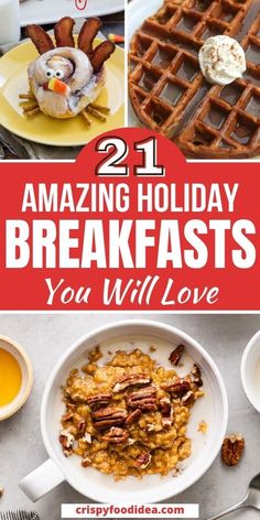 These amazing holiday breakfast recipes are best for morning meal and everyone will love. Thanksgiving Breakfast Ideas, Holiday Breakfast Ideas, Christmas Morning Recipes, Thanksgiving Breakfast, Christmas Breakfast Recipe, Egg Recipes For Breakfast, Holiday Breakfast, Xmas Food