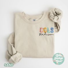 Personalized child life specialist sweatshirt. The perfect graduation gift for any CCLS or CLS! This is the softest sweater to keep you warm all winter long as it is fleeced lined.  Sizing runs true to size, but please refer to the size chart for measurements. This is printed directly onto the fabric so colors will be more of a distressed looked.  GILDAN SWEATSHIRT: - 50% cotton, 50% polyester -Loose fit -Sewn-in label -Runs true to size This item is made especially for you as soon as you place Cheerleader Shirts, Child Life Specialist, Cricut Shirts, New Teacher Gifts, Bulldog Mom, Gildan Sweatshirt, Mama Shirts, Mama Sweatshirt, Gildan Sweatshirts