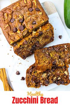 Healthy Banana bread with the goodness of almond butter, zucchini, honey and nuts Gf Zucchini Banana Bread, Whole 30 Zucchini Bread, Paleo Banana Zucchini Bread, Zucchini Bread Healthy Applesauce, Zucchini Banana Bread Oat Flour, Banana Zucchini Bread, Healthy Zucchini Bread, Nuts And Chocolate, Banana Zucchini