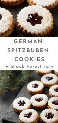 german spritzburg cookies with black forest jam on the top and in the middle