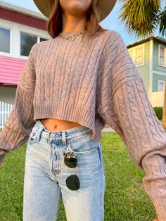 Cute Sweater Outfits, Find Yourself, Cute Sweaters, Cable Knit Sweater, Fashion Books, Cozy Sweaters, Winter Style, Black Ankle Boots, Knitting Designs