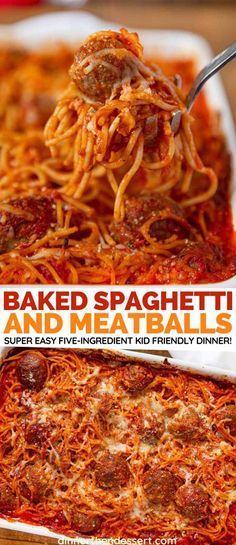 the cover of baked spaghetti and meat sauce