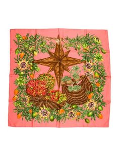 Hermès Silk ScarfOrange90cm with Passiflores MotifFeaturing Hand-Rolled Edges Printed Scarves, Pretty Clothing, Scarf Ideas, Hermes Design, Passion Flower