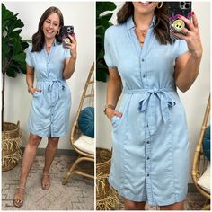 Arrival Time Button Down Dress - Madison and Mallory Tie Waist Shorts, Button Down Short Sleeve, Teacher Outfit, L And Light, Button Down Dress, Button Dress, Collar Dress, Button Downs, Shirt Dress