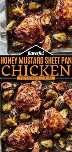 honey mustard sheet pan chicken with brussel sprouts