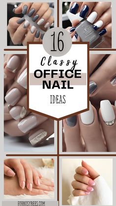 Classy office nails Smart Nails For Work, Corporate Manicure, Nails For The Office Ideas, Job Interview Nails Ideas, Short Business Nails, Classy Office Nails, Bank Teller Nails, Professional Nail Designs For Work, Professional Looking Nails