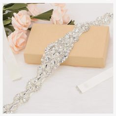 Never Used. Rhinestone Size:Approx 33cm*5cm/13"*1.97"(L*W) Ribbon Size:Approx 270cm*2cm/106.3"*0.79"(L*W) Our Handmade Rhinestone Belt Is Made Of A+ Grade Crystal Rhinestones And Clear Seed Beads On Soft Double Sided Satin Sashes Belts Could Match With Different Wedding Dresses And Gowns To Meet The Needs Of Various Occasions Such As A Wedding,Evening, Party, Prom,Ball,Dance, Graduation Etc. Wedding Dress Belts And Sashes, Pearl Wedding Dress Belt, Pearls Wedding Dress, Tiara For Bride, Jeweled Wedding Dress, Different Wedding Dresses, Ball Dance, Wedding Evening Party, Pearl Wedding Dress