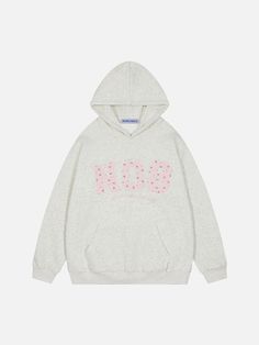 Aelfric Eden Flower Embroidery Number Hoodie Y2k Flower, Top Streetwear Brands, Aelfric Eden, Side Stand, Loose Hoodie, Embroidery Hoodie, Number Design, Y2k Hoodie, Clothing Details