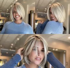 Blonde Bob Hairstyles, Best Hair Oil, Choppy Bob Hairstyles, Bob Haircut For Fine Hair, Haircuts For Fine Hair, Short Hair Haircuts, Short Hair With Layers, Medium Length Hair Cuts