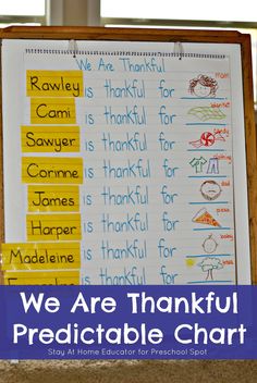 we are thanksgiving printable chart on a bulletin board