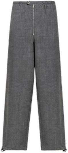 Tailored Trousers, Prada, Trousers, Wool, Grey