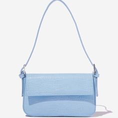 Trending Mini Bag Adjustable Strap Magnetic Lock Closure Fashion Colours Vegan Pu Trendy Blue Shoulder Baguette Bag, Trendy Blue Baguette Shoulder Bag, Blue Rectangular Baguette Bag With Adjustable Strap, Trendy Blue Baguette Bag For Everyday, Versatile Blue Bags For Spring, Trendy Blue Rectangular Baguette Bag, Trendy Blue Satchel Baguette Bag, Trendy Blue Crossbody Baguette Bag, Chic Blue Crossbody Baguette Bag