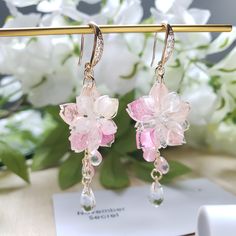 pink  resin floral earrings  real pressed flower wrapped with resin, gold plated hook length: about 2" Contains small parts. Use caution when giving to young children less than Age 3 Please keep them away from moisture. If you have any questions, please feel free to contact me. Thanks :) Summer Flower Earrings Gift Feminine Style, Summer Flower Earrings Gift, Feminine Summer Flower Earrings For Gift, Rose Gold Flower Earrings For Summer, Rose Gold Flower-shaped Earrings For Summer, Rose Gold Flower Jewelry For Summer, Summer Rose Gold Flower Jewelry, Delicate Pink Flower Drop Earrings, Pink Drop Flower Earrings For Gift