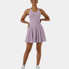 Halara Backless Racerback Flare Mini Golf Active Dress Pink Purple/M. Size Medium. New With Tags, I Bought The Wrong Size And Missed Return Window For: Yoga & Studio, On The Move, Workout And Lounging. Technology That Ensures The Fabric Stretches With Your Body, No Matter How You Move. 4-Way Stretch Offers Ultimate Mobility Without Wearing Down The Fabric. Breathable Fabrics For Indoor & Outdoor Activities So You Can Be Sure To Feel Comfortable Throughout Your Workout And Throughout The Day. Nev Halara Dress, Active Dress, Sweat Stains, Mini Golf, Yoga Studio, Dress Pink, Pink Dress, Outdoor Activities, Breathable Fabric