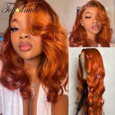 Ginger Color, Remy Hair Wigs, Remy Human Hair Wigs, Brazilian Remy Hair, Brazilian Body Wave, Colored Wigs, Human Hair Wig, Brazilian Human Hair