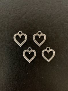 "4 white & silver crystal heart charms, white heart, white heart charm, crystal heart charms, crystal heart, heart charms, heart charm, silver heart charm, heart charms silver, hearts ★ Charm Size: 5/8\" L X 5/8\" W.           ★ More charms, beads, pendants, jewelry making supplies and buttons available at https://www.etsy.com/shop/ElevenWestDesigns" Gold Hearts, Gold Crystal, Silver Crystal, White Heart, Crystal Heart, Gold Heart, Heart Of Gold, Jewelry Making Supplies, Silver Heart