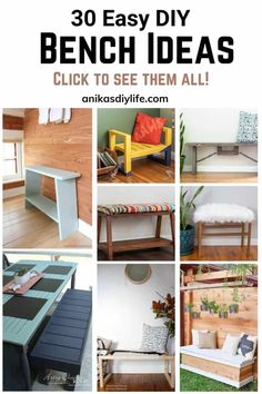 A DIY bench makes a great beginner woodworking project. Check out these 30 DIY bench ideas and build one today! #anikasdiylife