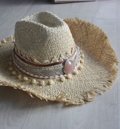 Ibiza stijle Straw Hat Crafts, Holiday Hats, Beaded Hat, Festival Hat, Women's Headwear, Diy Hat