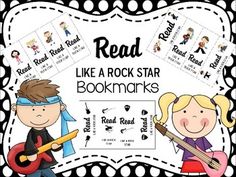 read like a rock star bookmarks for kids to use with their own music instruments