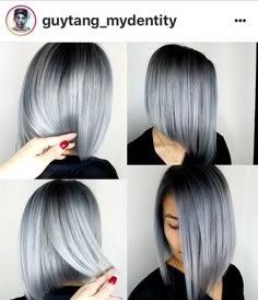 Anti Gray Hair, Guytang Mydentity, Ammonia Free Hair Color, Grey Hair Wig, Grey White Hair, Real Hair Wigs, Silver Hair Color, Gray Hair Highlights, Short Hair Wigs