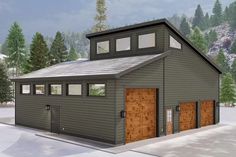 a two car garage is shown in this rendering