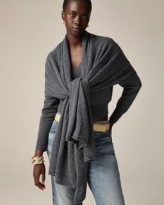 J.Crew: Cashmere Wrap For Women Poncho For Women, Suit Guide, Hair Wrap Scarf, Classic Style Outfits, Cashmere Accessories, Cashmere Wrap, Cashmere Wool, Engineered Garments, Softest Sweater