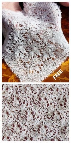 crocheted lace is shown in two different ways