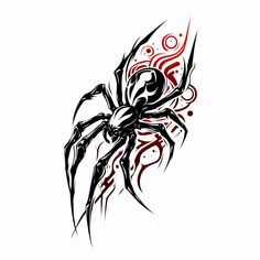 a spider tattoo design on a white background