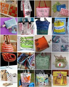 many different bags and purses are shown in this collage, including one for women