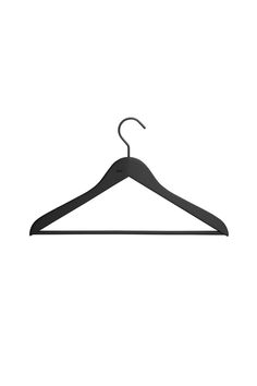 a black hanger on a white background