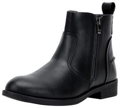 PRICES MAY VARY. BRING ON MODERN STYLE: shape with a soft faux leather upper, the ankle boots are modern and tasteful. VERSATILE: these women’s ankle booties are suitable for many occasions, such as daily riding, business work, outdoor shopping, etc. CONVENIENT: Side zipper makes these casual fashion boots easy to take on and off COMFORTABLE: the skin-friendly lining is soft and breathable, delivering a great cozy for all-day wearing Heel measures approximately 1.33". black ankle boots women bla Black Boots For Women No Heel, Black Short Boots, Short Booties, Booties For Women, Outdoor Shopping, Short Black Boots, Grey Booties, Pointed Toe Boots, Trendy Halloween