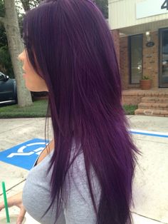 Dark Purple Hair Color, Long Purple Hair, Lilac Hair Color, Violet Hair Colors, Purple Ombre Hair, Plum Hair, Violet Hair, Lilac Hair