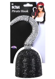 the bling pirate hook has been made with black and silver beads, which are attached to