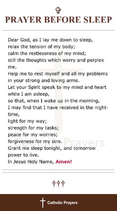 the poem for prayer to pray before sleep