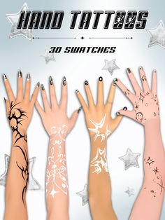 hands with tattoos and stars on them