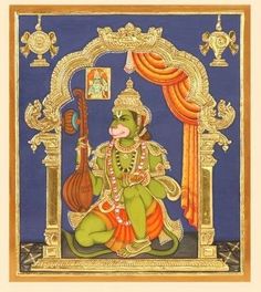 Hanuman Tanjore Painting, Hanuman Jayanthi, Vishnu Lakshmi, Tanjore Art, Tanjore Paintings, Hanuman Hd Wallpaper, Wonder Art, Shri Hanuman