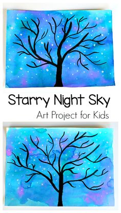 starry night sky art project for kids