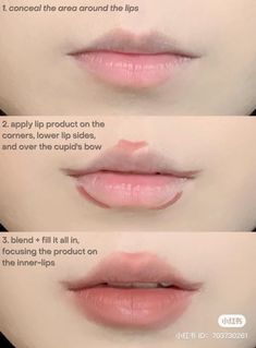 -korean makeup, kbeauty -douyin makeup -lipstick tutorial, korean lipstick Lipstick Tutorial Natural, Soft Lips Makeup, Asian Lipstick Tutorial, How To Lipstick, Lip Contouring Korean, Yeonjun Makeup Tutorial, How To Apply Lip Tint, Best Way To Apply Lipstick, How To Look Japanese