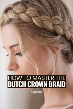 Whether you dream of creating stunning braided hairstyles but find them challenging to master, this step-by-step tutorial is exactly what you need. If you wish to elevate your hair game with an elegant and timeless look, this is your perfect guide. Learn the secrets of crafting a flawless Dutch crown braid, from proper sectioning techniques to finishing touches that ensure your braid stays put all day long. Dutch Crown Braid, Crown Braid, You Dream, Hair Game, Step By Step, Dreaming Of You