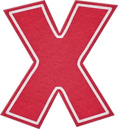 the letter x is made up of red felt