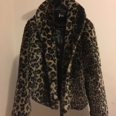 Leopard Print Faux Fur. Never Worn Leopard Print Fur Coat, Faux Fur Coat, Dream Wardrobe, Fur Coat, Leopard Print, Faux Fur, Jackets For Women, Sparkle, Wardrobe