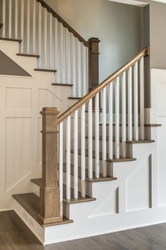 the stairs in this house are made of wood