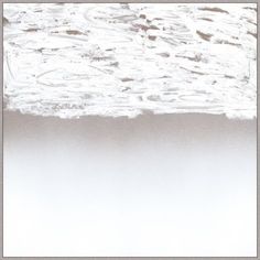 an abstract painting with white and gray colors on the bottom half of the image,