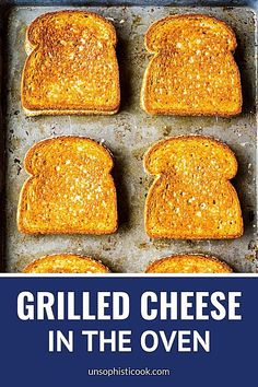 grilled cheese in the oven with text overlay