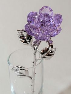 Swarovski Crystal Figurines, Crystal Purple, Purple Stuff, Crystal Figurines, Crystal Rose, Purple Rose, Purple Aesthetic, Purple Flower, Quince