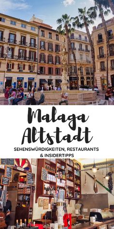 the front and back cover of an italian restaurant with palm trees in the foreground