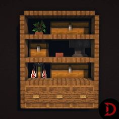 Minecraft Homes Tutorial, Furnace Wall Minecraft, Cute Minecraft Bookshelf Ideas, Minecraft Seating Ideas, Minecraft Shelves Ideas, Doorway Minecraft Ideas, Minecraft Home Decor Ideas, Minecraft Designs Interiors, Minecraft Counter